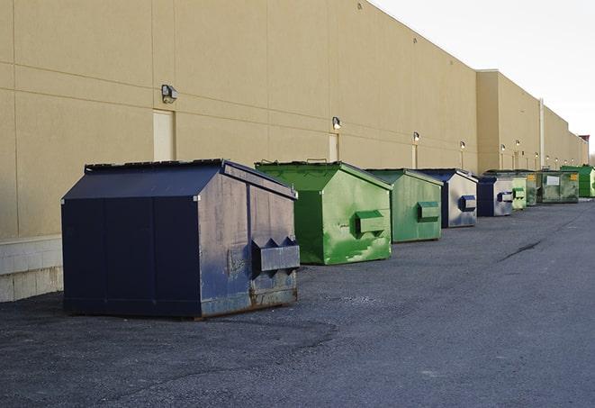 metal waste containers sit at a busy construction site in Aitkin MN